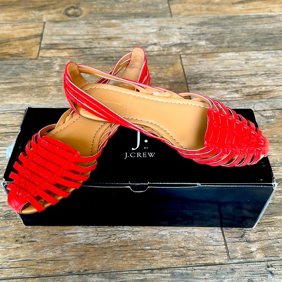 J. Crew Suede Huarache Sandals Size 6 - Picture 1 of 4